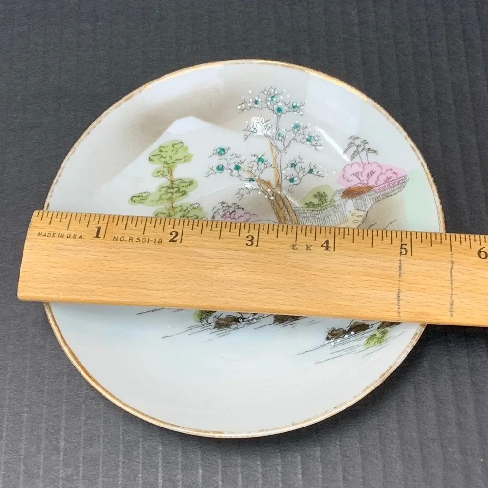 Vintage Made In‎ Japan Decorative Plates Mount Fuji Asian Landscape Set of 3